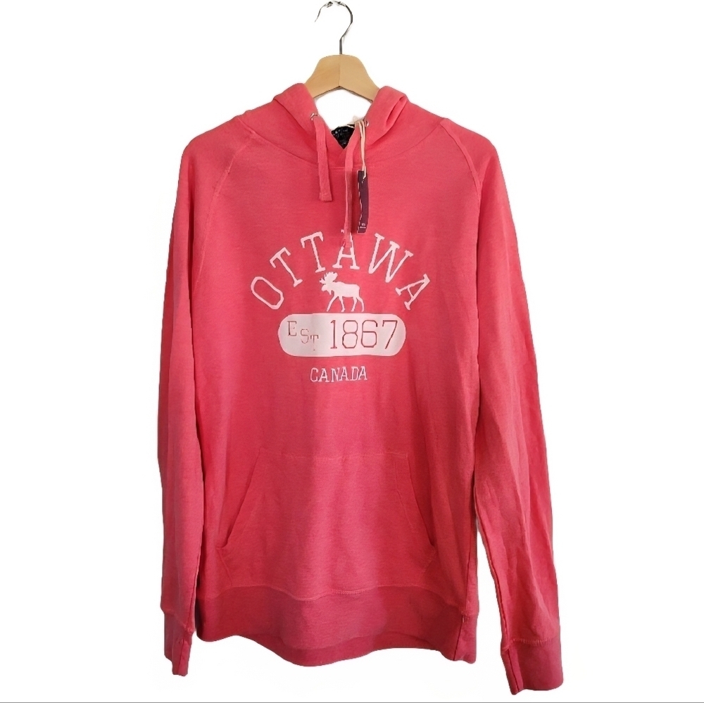 NWT Ottawa Est 1867 Women's Pink Hoodie Size L/G Loungewear Normcore